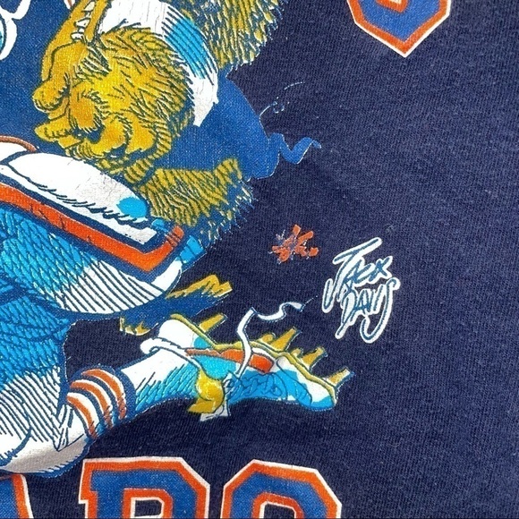 Chicago Bears Shirt Short Sleeve Jack Davis Cartoon Graphic Tee 1988 Vintage - Picture 7 of 8